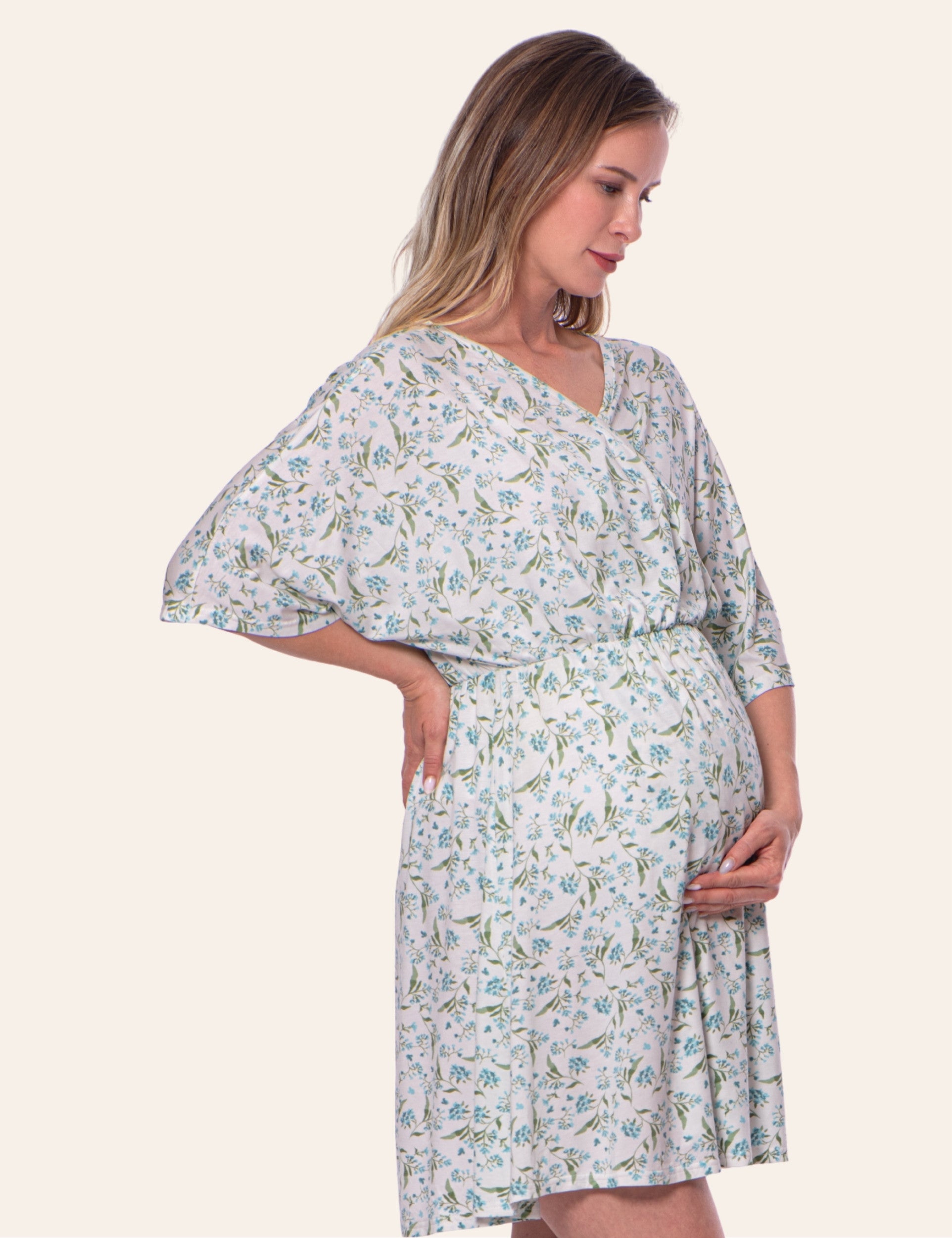 Botanical Blue Maternity Dress – My Little Zone