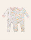 My Little Zone - 2-Pack Zipper Footies - Flower Collection