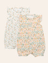 My Little Zone - 2-Pack Short Sleeve Baby Girl Rompers - Flower Collection
