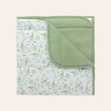 Organic Cotton Baby Blanket Botanical Blue
