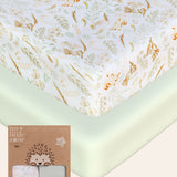 Neutral Woodland Cotton Crib Sheets, 2 Pc