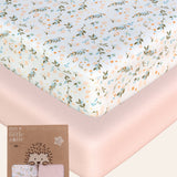 Floral Cotton Crib Sheets, 2 Pc
