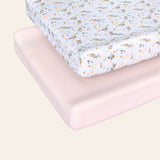 Floral Diaper Changing Pad Cover, 2 Pc