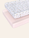 My Little Zone - Jersey 2-Pack Changing Pad Covers - Flower Collection (Pink - Floral)