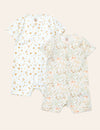 My Little Zone - 2-Pack Short Sleeve Baby Boy Rompers - Woodland Collection - Newborn