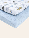 My Little Zone 2 Pack Crib Fitted Sheets (Blue-White)