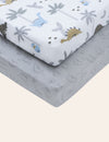 My Little Zone 2 Pack Crib Fitted Sheets (Grey-White)