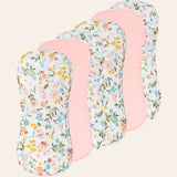 Pink Floral Muslin Burp Cloths, 6 pc