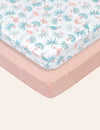 My Little Zone 2 Pack Crib Fitted Sheets (Coral Pink - White)