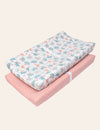 My Little Zone 2 Pack Changing Pad Covers (Coral Pink - White)