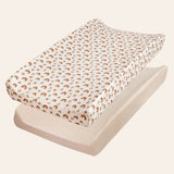 Neutral Rainbow Muslin Diaper Changing Pad, 2 pc