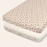 Neutral Rainbow Muslin Crib Sheets, 2 pc