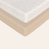 Neutral Rainbow Muslin Pack N Play Sheets, 2 pc
