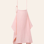 Solid pink muslin nursing cover with thin strapsa