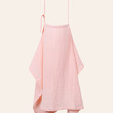 Solid pink muslin nursing cover with thin strapsa