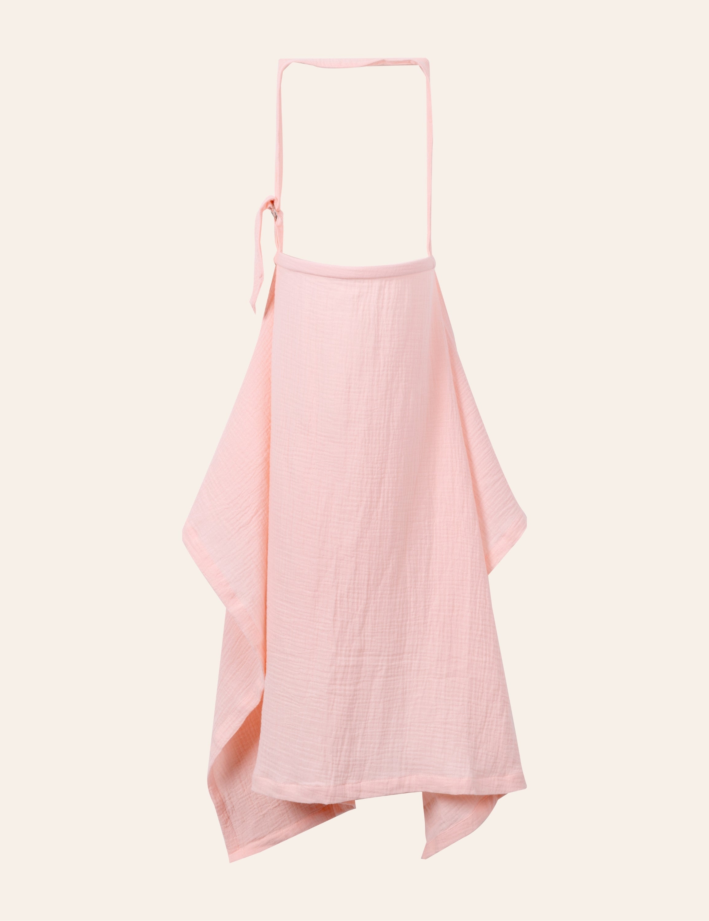 Solid pink muslin nursing cover with thin strapsa