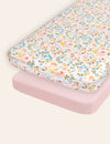 My Little Zone - 2-Pack Muslin Crib Fitted Sheets - Flower Collection