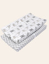 My Little Zone 2 Pack Changing Pad Covers (White - Grey)
