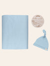 My Little Zone - Newborn Receiving Set - Botanical Collection - Solid Blue - Newborn