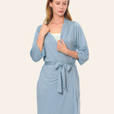 Maternity Robe - Botanical Collection - Solid Blue