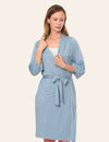 My Little Zone - Maternity Robe - Botanical Collection - Solid Blue