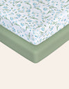 My Little Zone - 2-Pack Bassinet Sheets - Botanical Collection - Green