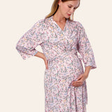 Botanical Pink Maternity Robe