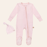 Pink Viscose Baby Footie Pajamas