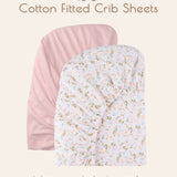 Floral Cotton Crib Sheets, 2 Pc