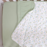 Neutral Green Baby Crib Sheets, 2 Pc