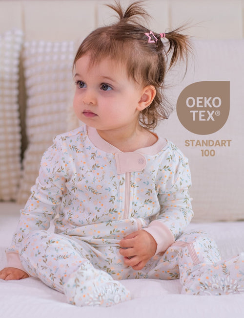 My Little Zone - 2-Pack Zipper Footies - Flower Collection