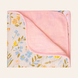 Floral 2-Sided Pink Muslin Blanket