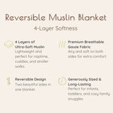 Floral 2-Sided Pink Muslin Blanket