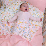 Floral 2-Sided Pink Muslin Blanket