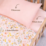 Floral 2-Sided Pink Muslin Blanket