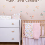 Floral 2-Sided Pink Muslin Blanket