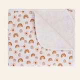 Neutral Rainbow 2-Sided Neutral Muslin Blanket