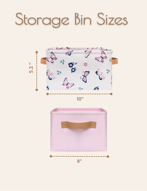 My Little Zone - 2 Pack Nursery Storage Bins (White & Light Pink)