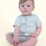 Neutral Green Short Sleeve Baby Romper