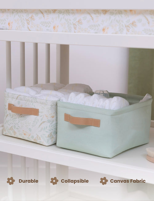 MY LITTLE ZONE 2 Pack Kids Storage Bins - Woodland Collection (Green Woodland)