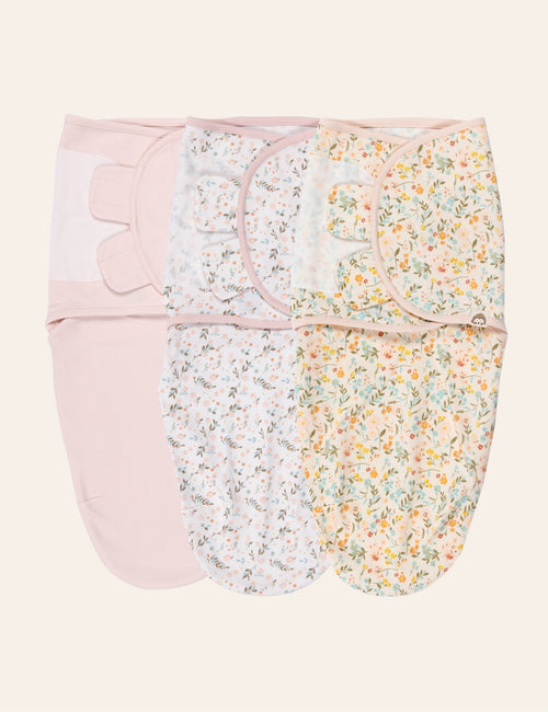 My Little Zone - 3-Pack Baby Swaddle Wraps - Flower Collection