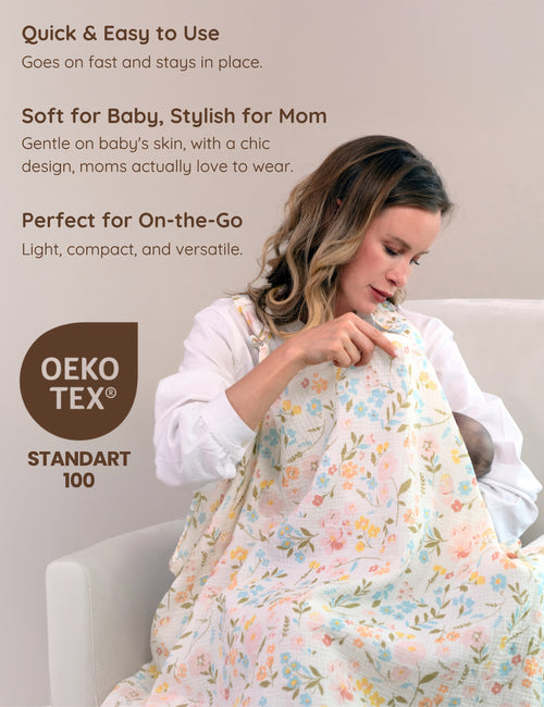 My Little Zone - Muslin Nursing Cover - Flower Collection - Print