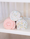 My Little Zone - 3-Pack Muslin Swaddle Blankets - Flower Collection