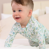 Botanical Blue Footless Baby Sleepers