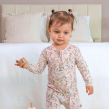 Botanical Pink Footless Baby Sleepers