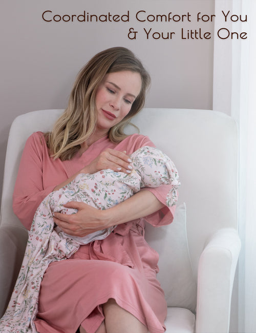 My Little Zone - Newborn Receiving Set - Botanical Collection - Print Pink - Newborn