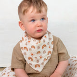 Neutral Rainbow Muslin Baby Bandana Bibs, 10 Pc