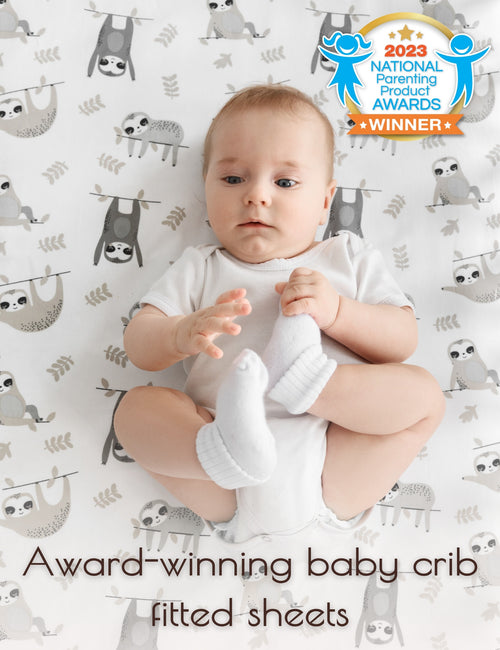 My Little Zone 2 Pack Crib Fitted Sheets (White - Grey)