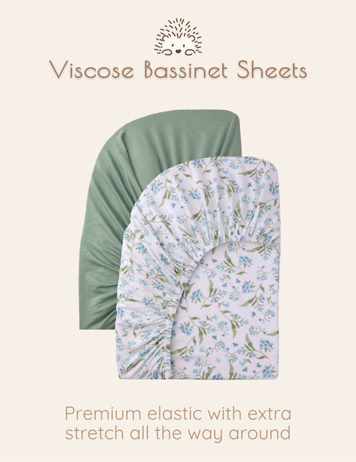 My Little Zone - 2-Pack Bassinet Sheets - Botanical Collection - Green