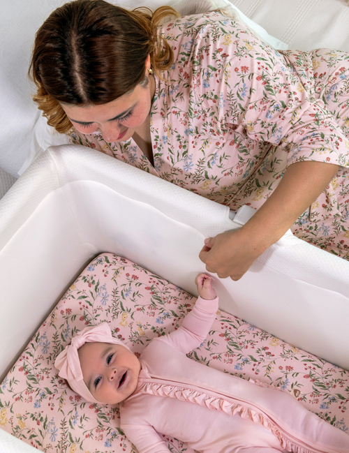 My Little Zone - 2-Pack Bassinet Sheets - Botanical Collection (Pink Botanical)